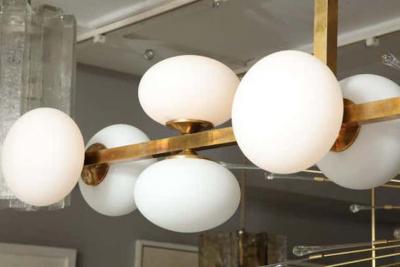  Venfield Ten Elongated Opaline Glass Globe Chandelier