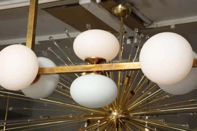  Venfield Ten Elongated Opaline Glass Globe Chandelier