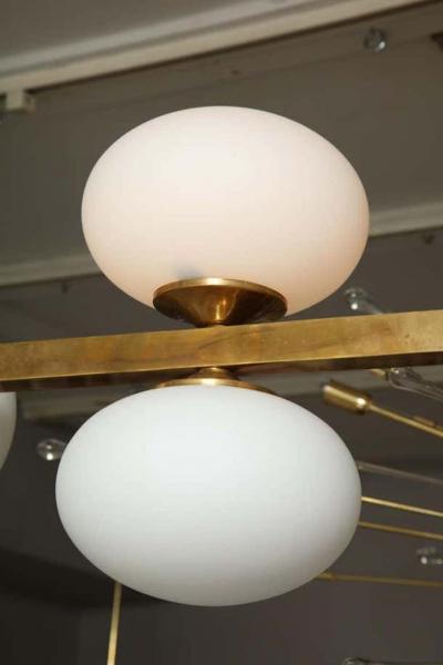  Venfield Ten Elongated Opaline Glass Globe Chandelier