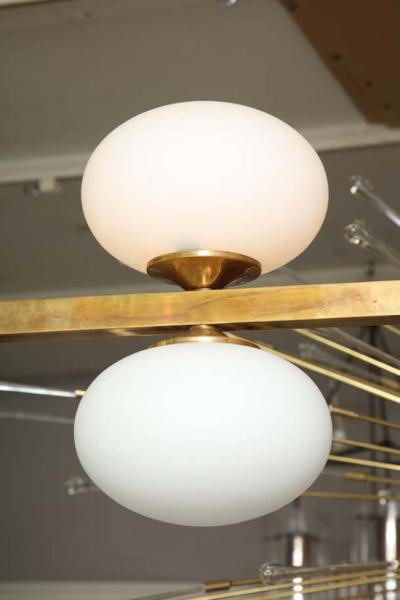  Venfield Ten Elongated Opaline Glass Globe Chandelier