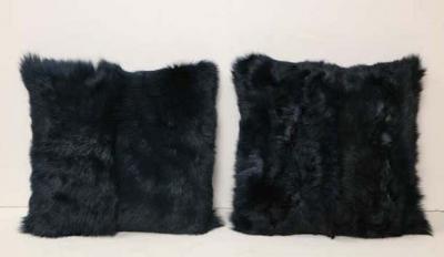  Venfield Toscana Long Hair Shearling Pillow in Deep Forest Color