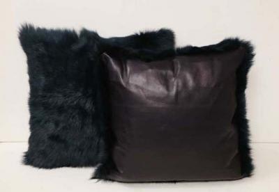  Venfield Toscana Long Hair Shearling Pillow in Deep Forest Color
