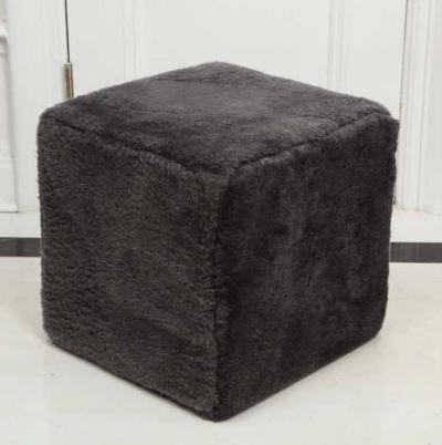  Venfield Venfield Custom Pair of Shearling Cube Foot Stools Ottoman