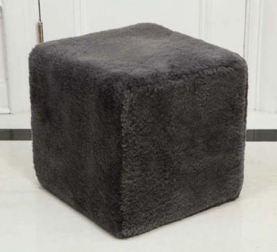  Venfield Venfield Custom Pair of Shearling Cube Foot Stools Ottoman