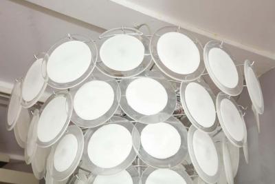  Venfield White Murano Glass Disc Chandelier