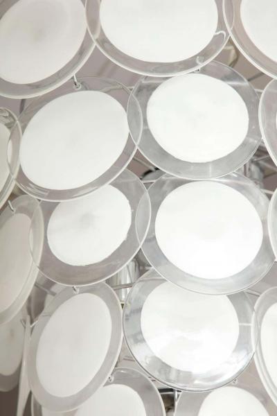  Venfield White Murano Glass Disc Chandelier