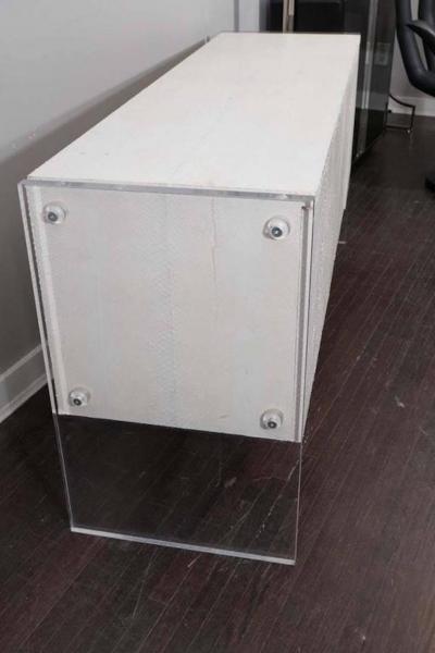 Venfield White Python Sideboard with Lucite Side Panels