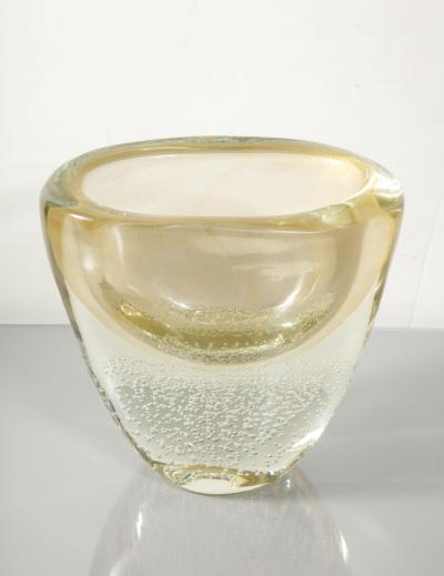  Venfield Wide Gold Sommerso Italian Murano Glass Vase