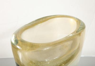  Venfield Wide Gold Sommerso Italian Murano Glass Vase