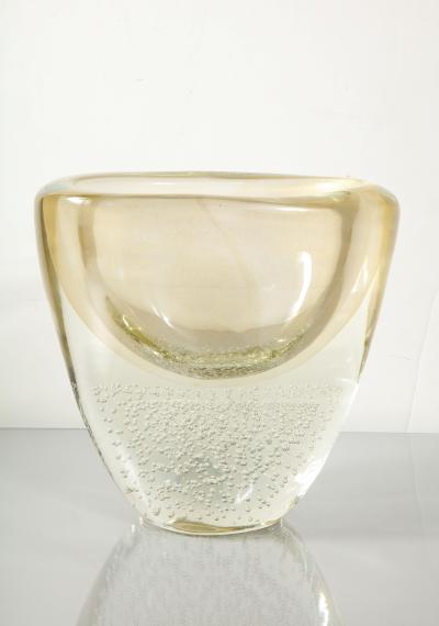  Venfield Wide Gold Sommerso Italian Murano Glass Vase