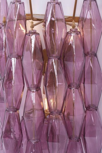  Venini 1 of 4 Amethyst Polyhedral Glass Sconces or Wall Lamps in the Manner of Venini