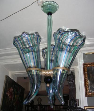  Venini 1960 s Italian Murano glass chandelier by Venini