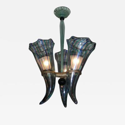  Venini 1960 s Italian Murano glass chandelier by Venini
