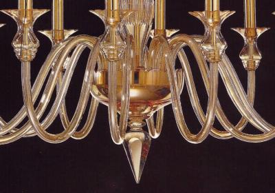  Venini 2 Mid Century Modern Neoclassical Murano Venetian Glass Double Tier Chandeliers