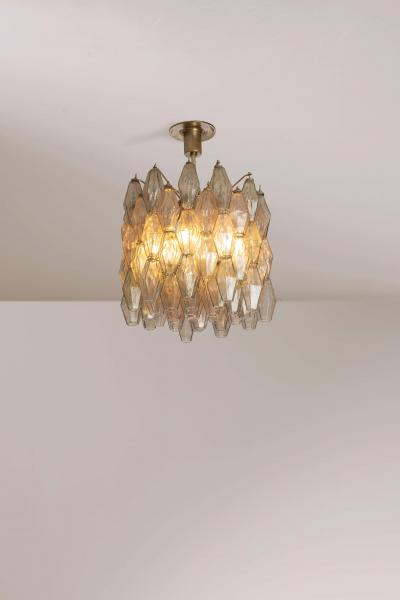  Venini A signed Venini Poliedri chandelier with glass diffusers Italy 1950s