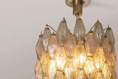  Venini A signed Venini Poliedri chandelier with glass diffusers Italy 1950s
