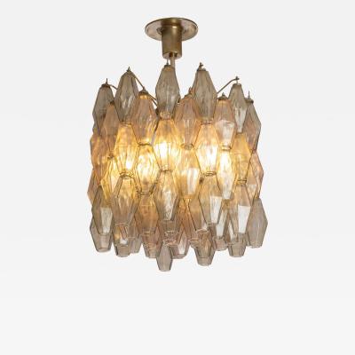  Venini A signed Venini Poliedri chandelier with glass diffusers Italy 1950s