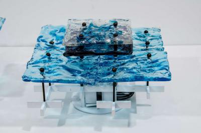  Venini Blue Venini Glass Wall Sconces