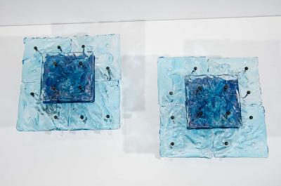  Venini Blue Venini Glass Wall Sconces