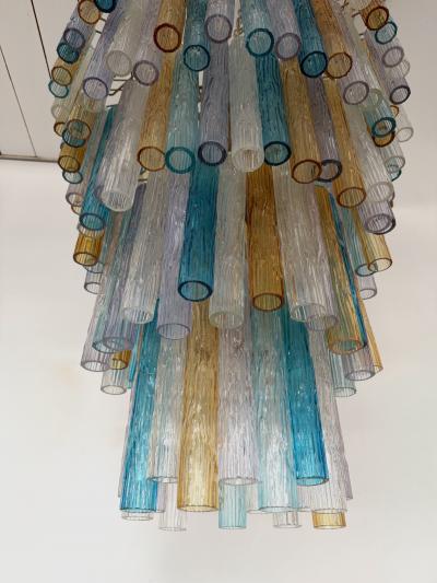  Venini Cascade Chandelier Tube Murano Glass by Venini Italy 1960s