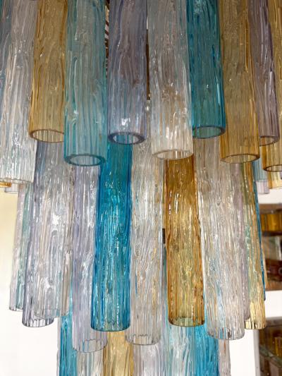  Venini Cascade Chandelier Tube Murano Glass by Venini Italy 1960s