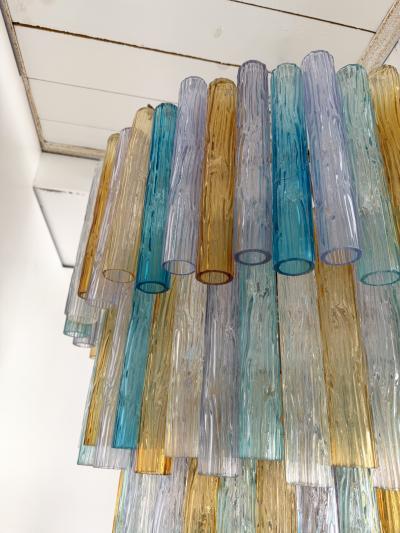  Venini Cascade Chandelier Tube Murano Glass by Venini Italy 1960s