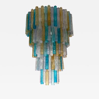  Venini Cascade Chandelier Tube Murano Glass by Venini Italy 1960s