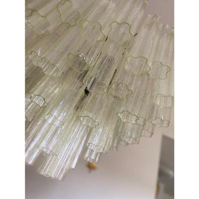 Venini Contemporary Champagne Tronchi Murano Glass Chandelier in Venini Style