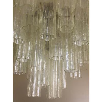 Venini Contemporary Champagne Tronchi Murano Glass Chandelier in Venini Style