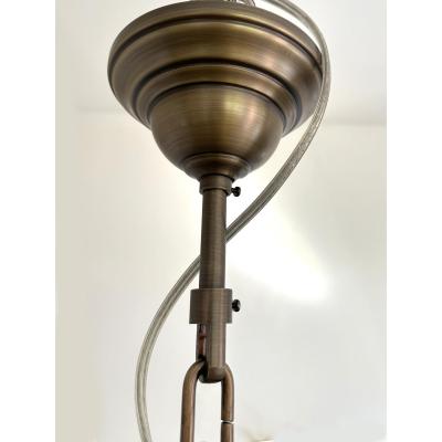  Venini Contemporary Huge Poliedro Murano Glass Brunish Chandelier in Venini Style