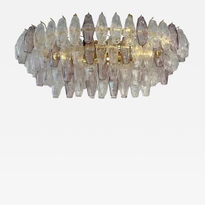  Venini Contemporary Multicolored Poliedri Murano Glass Chandelier in Venini Style