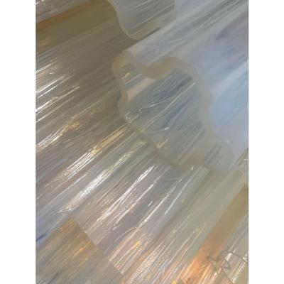  Venini Contemporary Opal Tronchi Murano Glass Chandelier in Venini Style