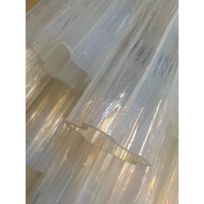  Venini Contemporary Opal Tronchi Murano Glass Chandelier in Venini Style