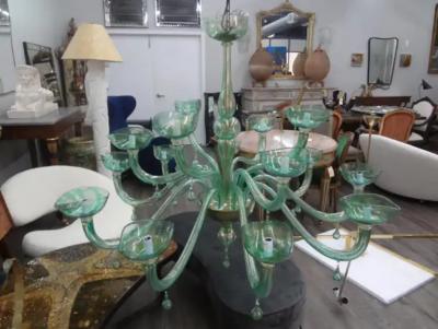  Venini Huge Murano Glass Chandelier Attributed To Venini