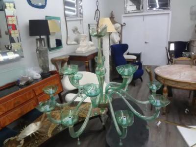  Venini Huge Murano Glass Chandelier Attributed To Venini