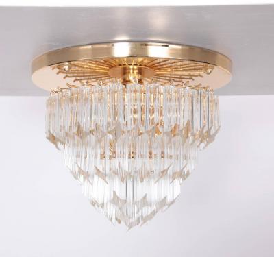  Venini Huge Venini Asta Quadrilobo Flush Mount in Brass and Glass Italy 1960s