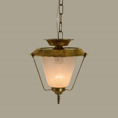  Venini Italian 1950s brass and Murano reticello glass lantern 1950s