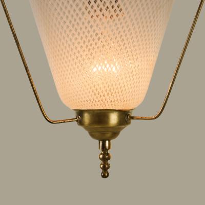  Venini Italian 1950s brass and Murano reticello glass lantern 1950s
