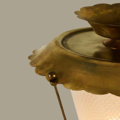  Venini Italian 1950s brass and Murano reticello glass lantern 1950s