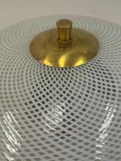  Venini Italian Mid Century Murano Glass Flush Mount Light Fixture by Venini 1940 1950