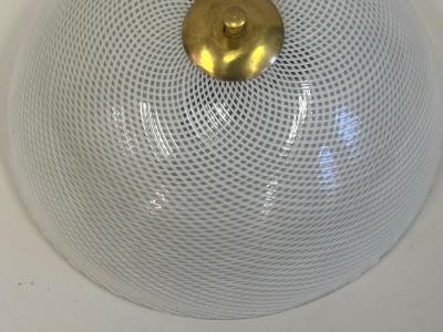  Venini Italian Mid Century Murano Glass Flush Mount Light Fixture by Venini 1940 1950