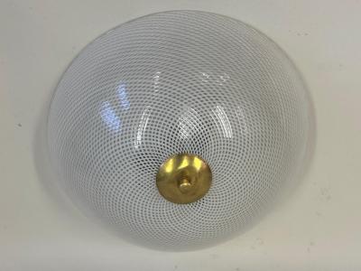  Venini Italian Mid Century Murano Glass Flush Mount Light Fixture by Venini 1940 1950