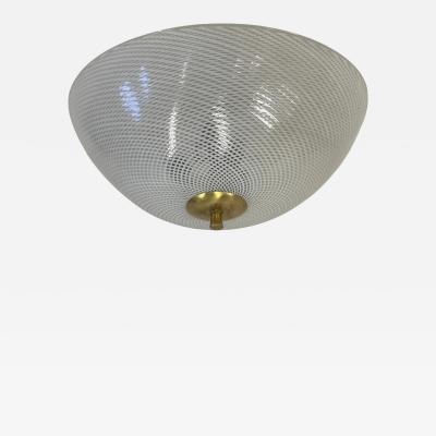  Venini Italian Mid Century Murano Glass Flush Mount Light Fixture by Venini 1940 1950