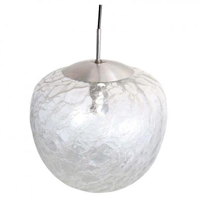  Venini Italian Midcentury Venetian or Murano Ice Glass Pendant or Chandelier Venini