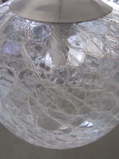  Venini Italian Midcentury Venetian or Murano Ice Glass Pendant or Chandelier Venini