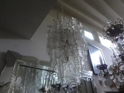  Venini Large Midcentury Murano Chandelier in the Manner of Toni Zuccheri for Venini