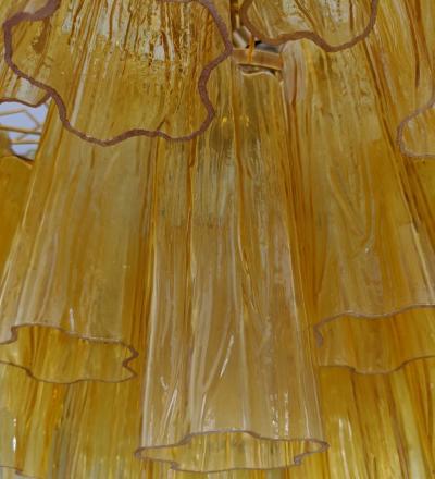  Venini Large amber Claridges chandelier in the style of Venini