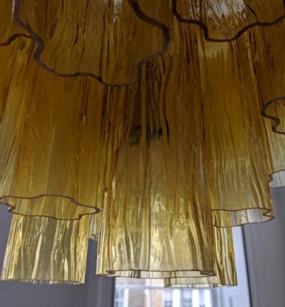  Venini Large amber Claridges chandelier in the style of Venini
