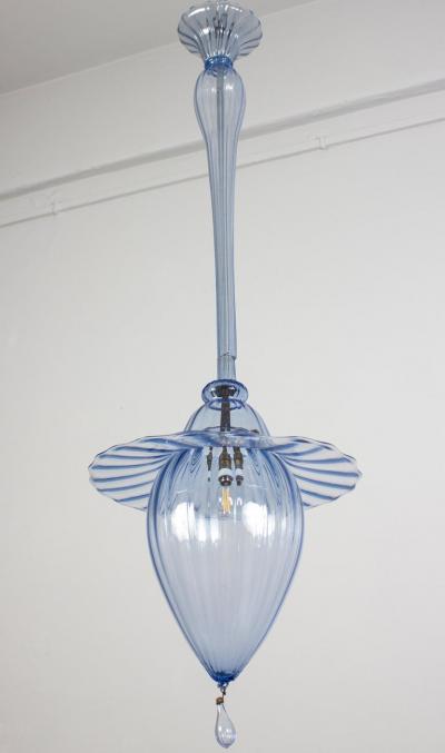  Venini Light Blue Venini Murano Lantern 1940s