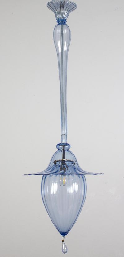  Venini Light Blue Venini Murano Lantern 1940s